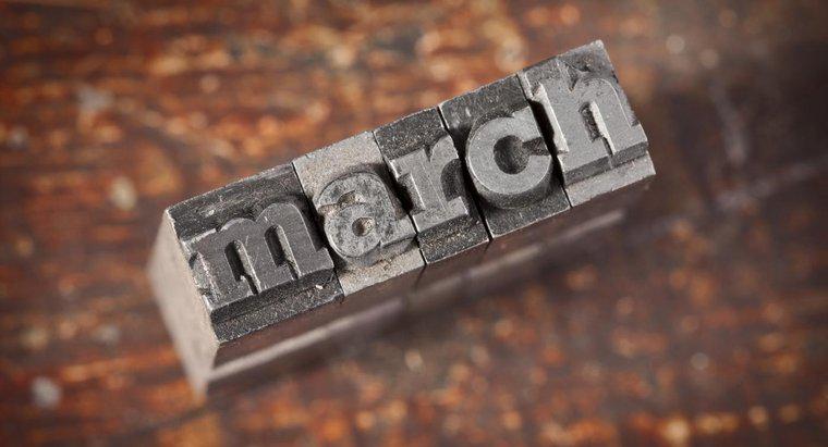 Care este numărul ordinal pentru luna martie?